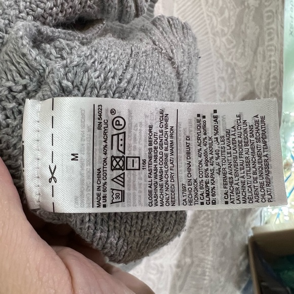 OLD NAVY SIZE M MEDIUM SWEATER GRAY CABLE KNIT COTTON BLEND 677 TOP SHIRT EUC - Picture 11 of 15